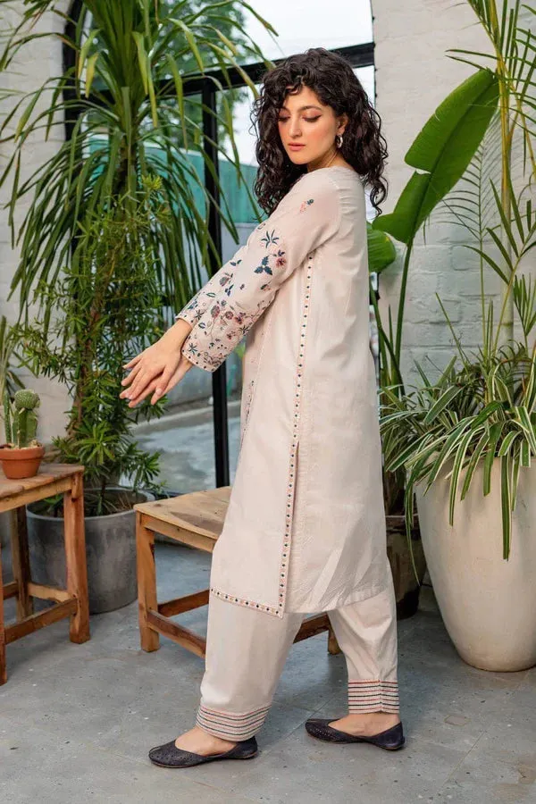 CRYSTAL WHITE 02-PC STITCHED EMBROIDERED Shalwar Suit