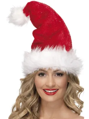 Deluxe Santa Hat with Tinsel