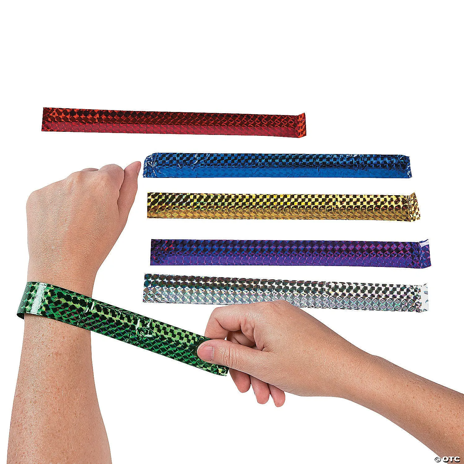 Diamond Metallic Slap Bracelets 9" | 12ct