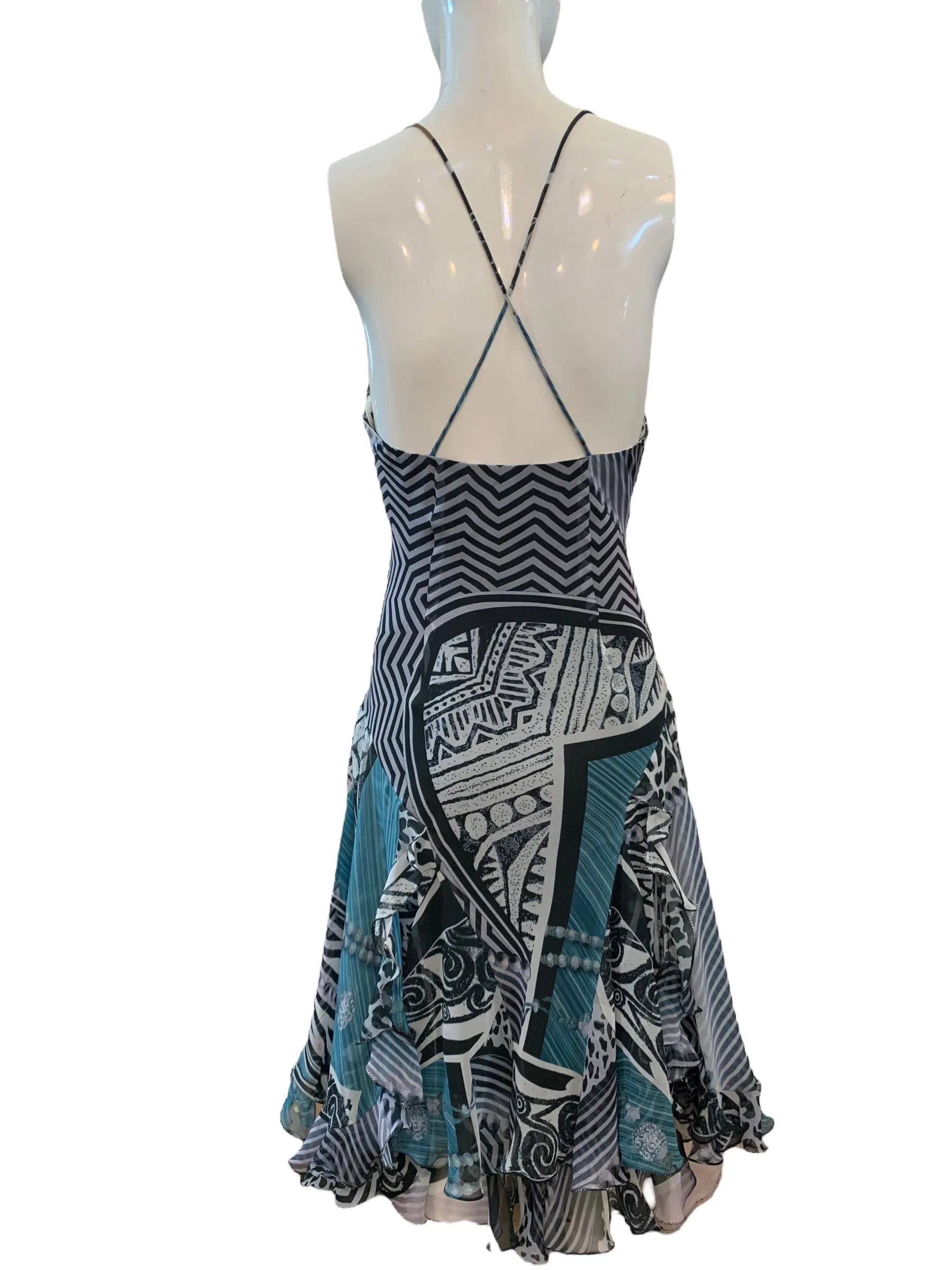 Diane Freis Print Chiffon Party Dress with Matching Stole.