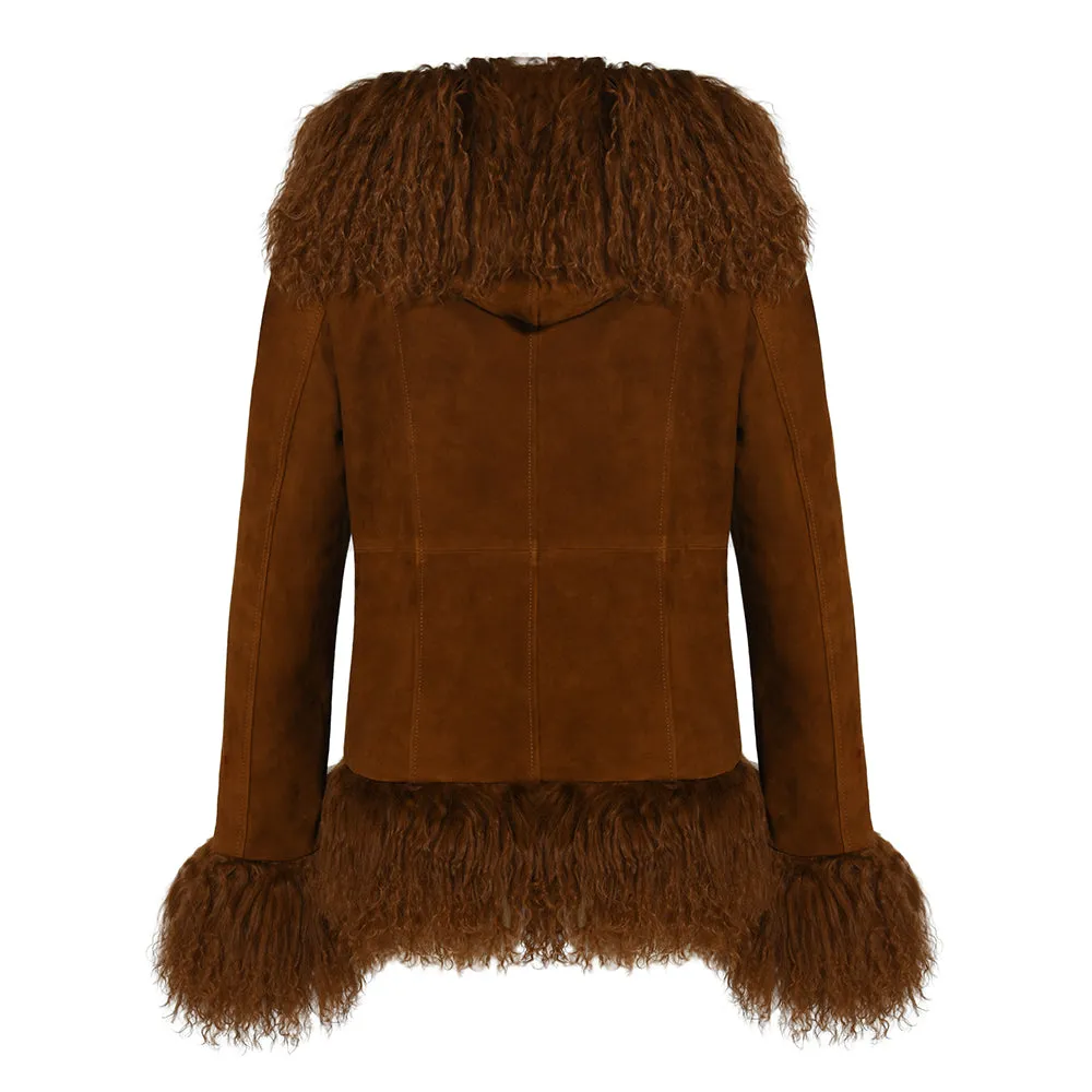 Dorothy Hooded Suede Coat