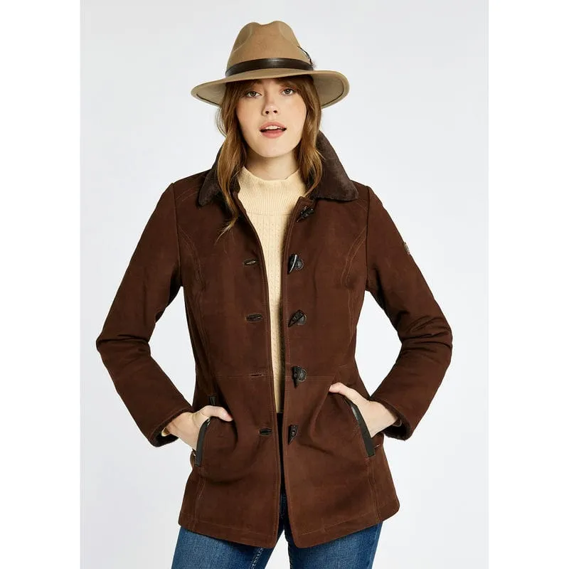 Dubarry Clarke Sherpa-Lined Ladies Leather Jacket - Walnut