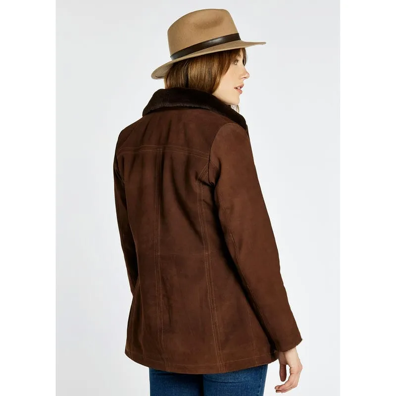 Dubarry Clarke Sherpa-Lined Ladies Leather Jacket - Walnut