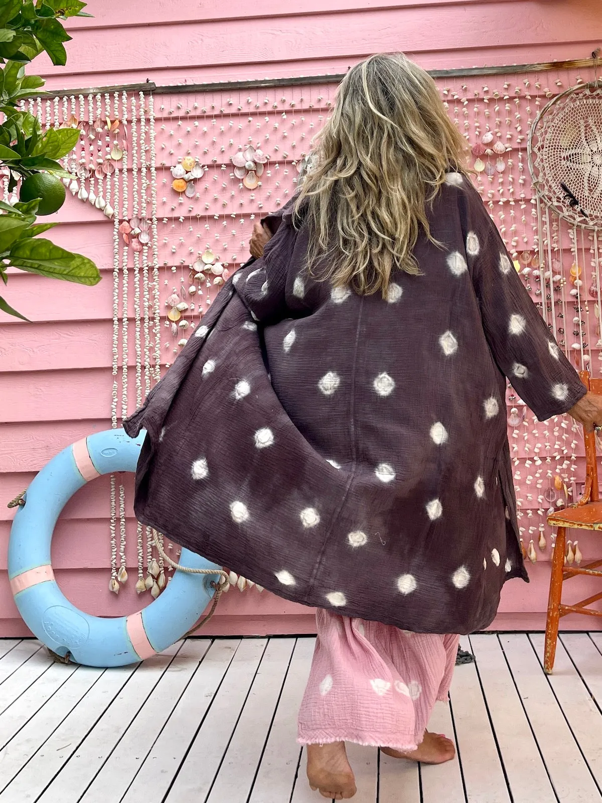 Earth Gypsy Dotty Hoodie Duster