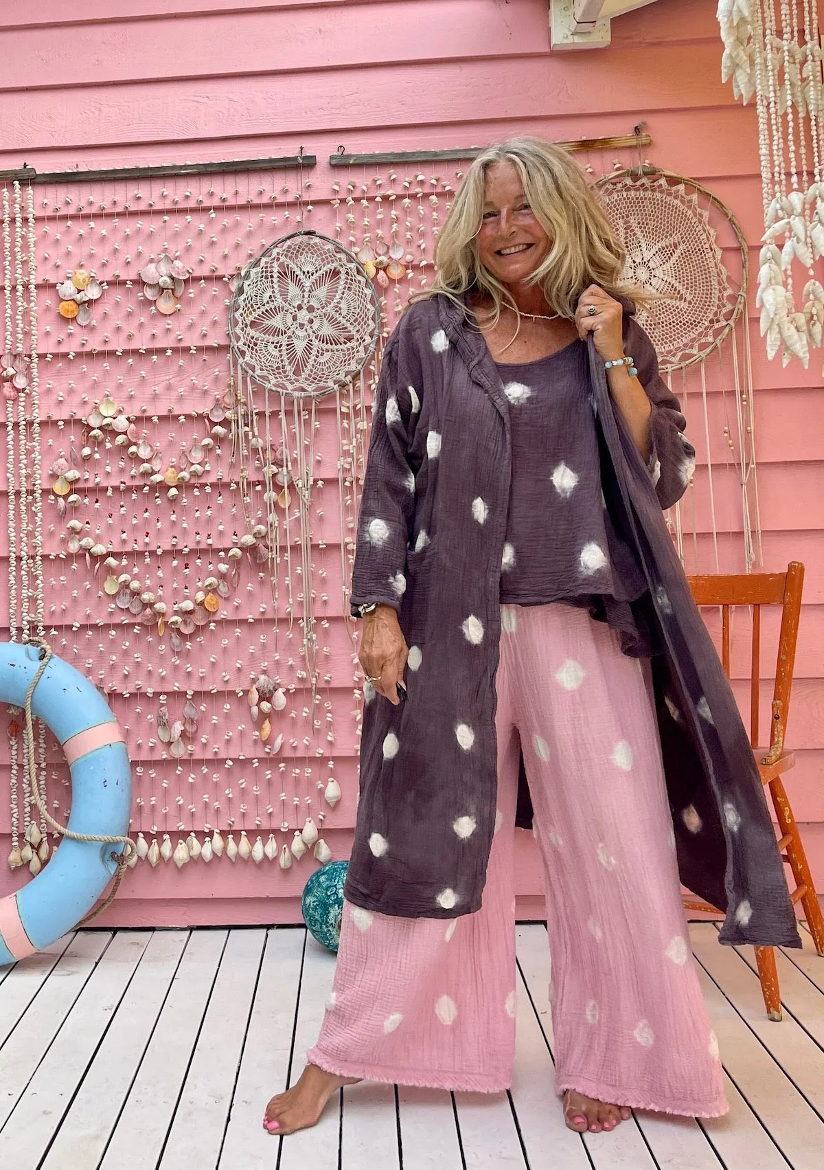 Earth Gypsy Dotty Hoodie Duster