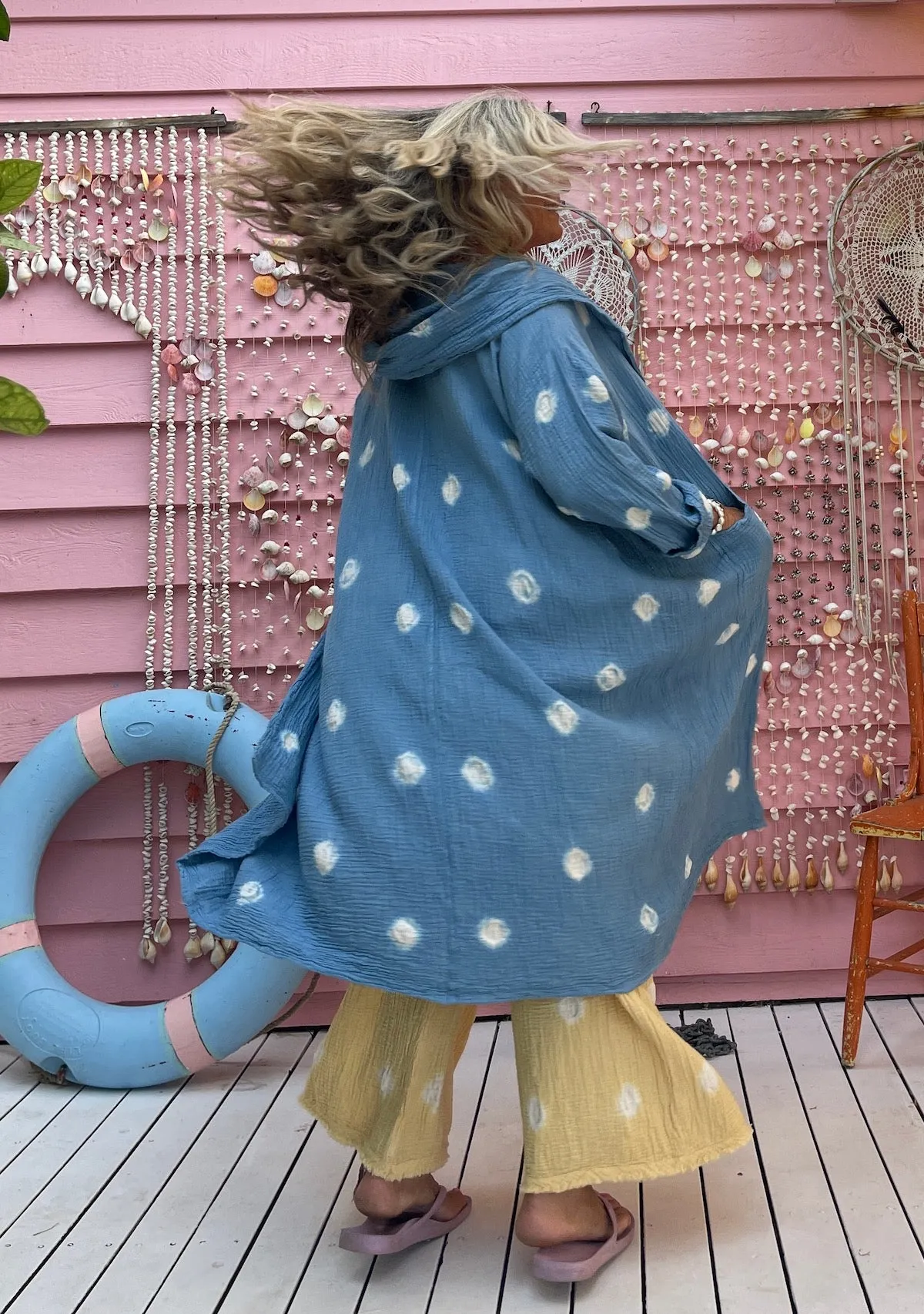 Earth Gypsy Dotty Hoodie Duster