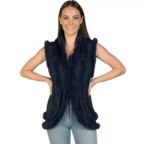 Erin Faux Fur Navy Vest