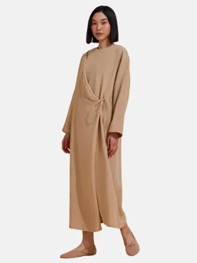 Evan Wrap Linen Dress Safari