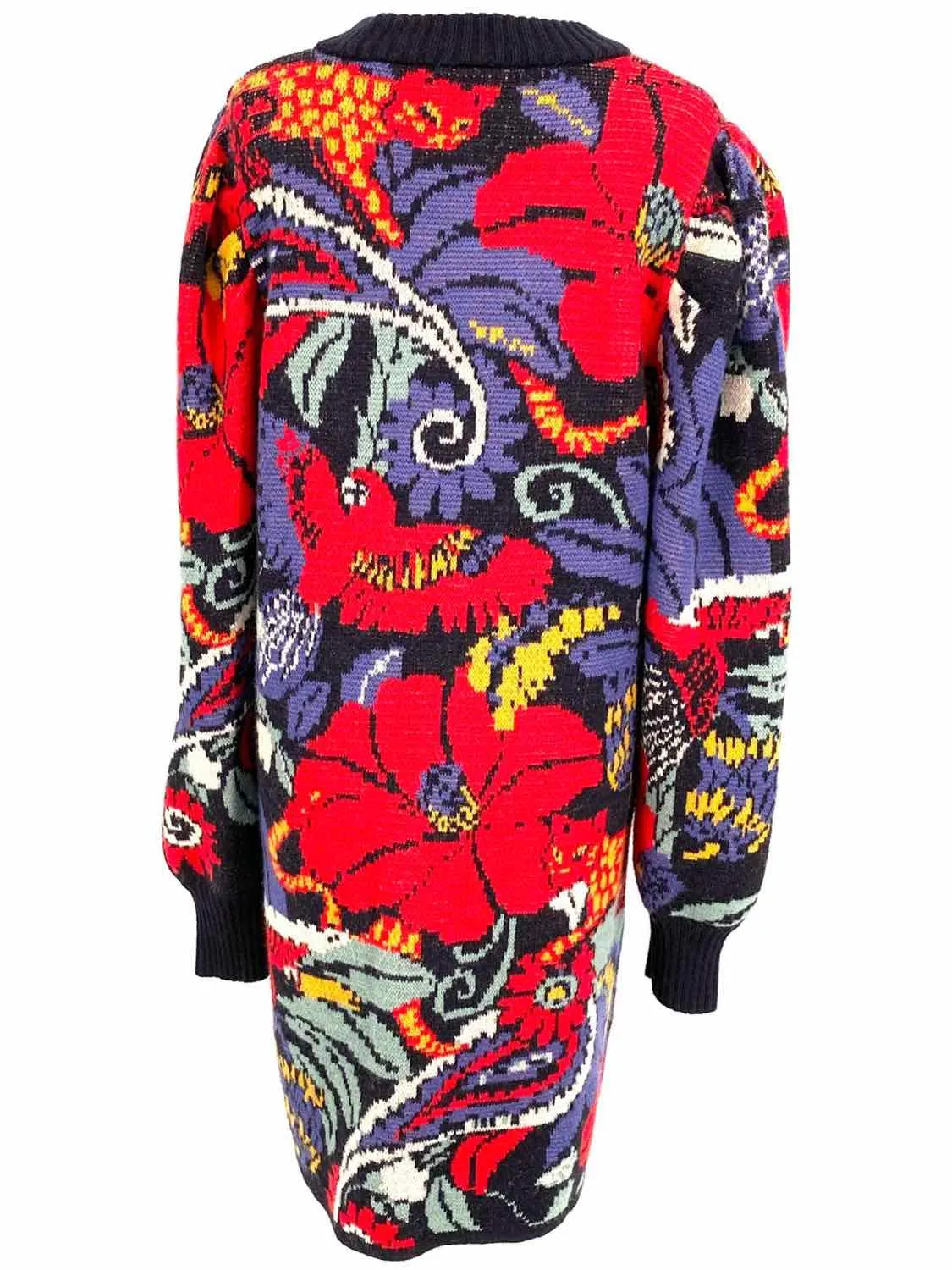 Farm Rio Women's Blue/Red Sweater Floral Size S Dress