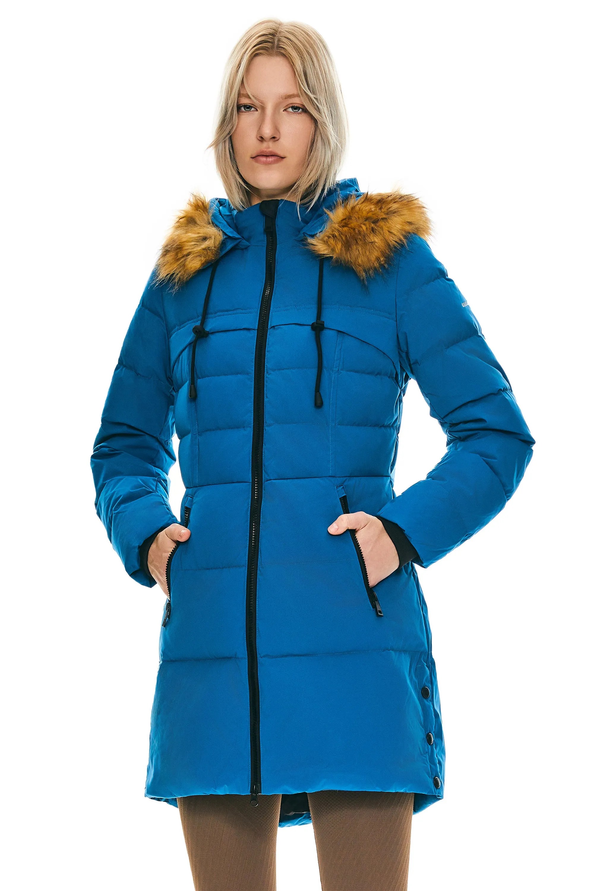 Faux Fur Trim Hood Winter Down Jacket