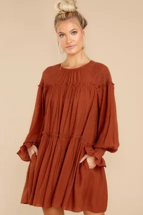 Feeling Grateful Rust Orange Dress