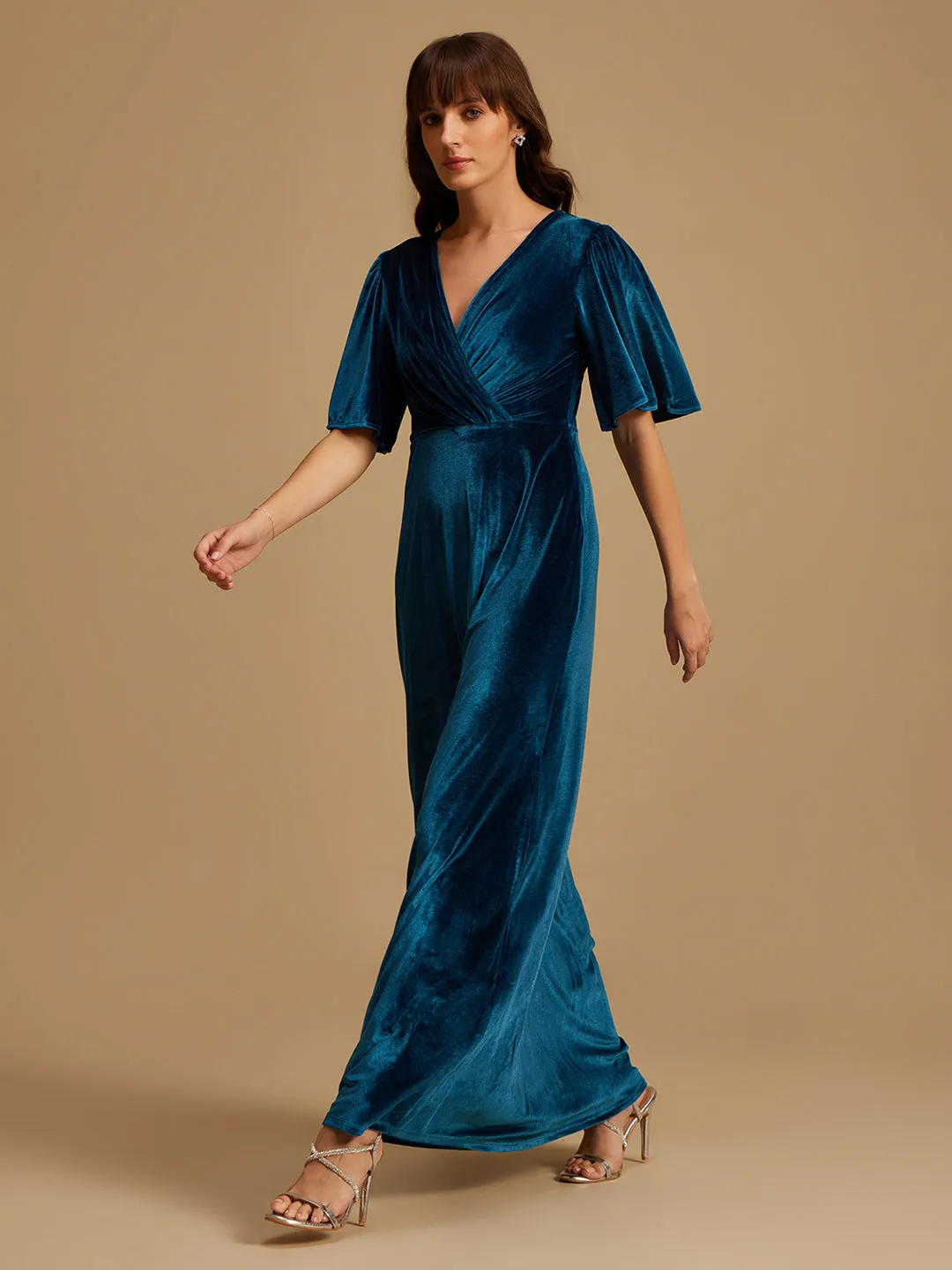 Flared Wrap Maxi Dress