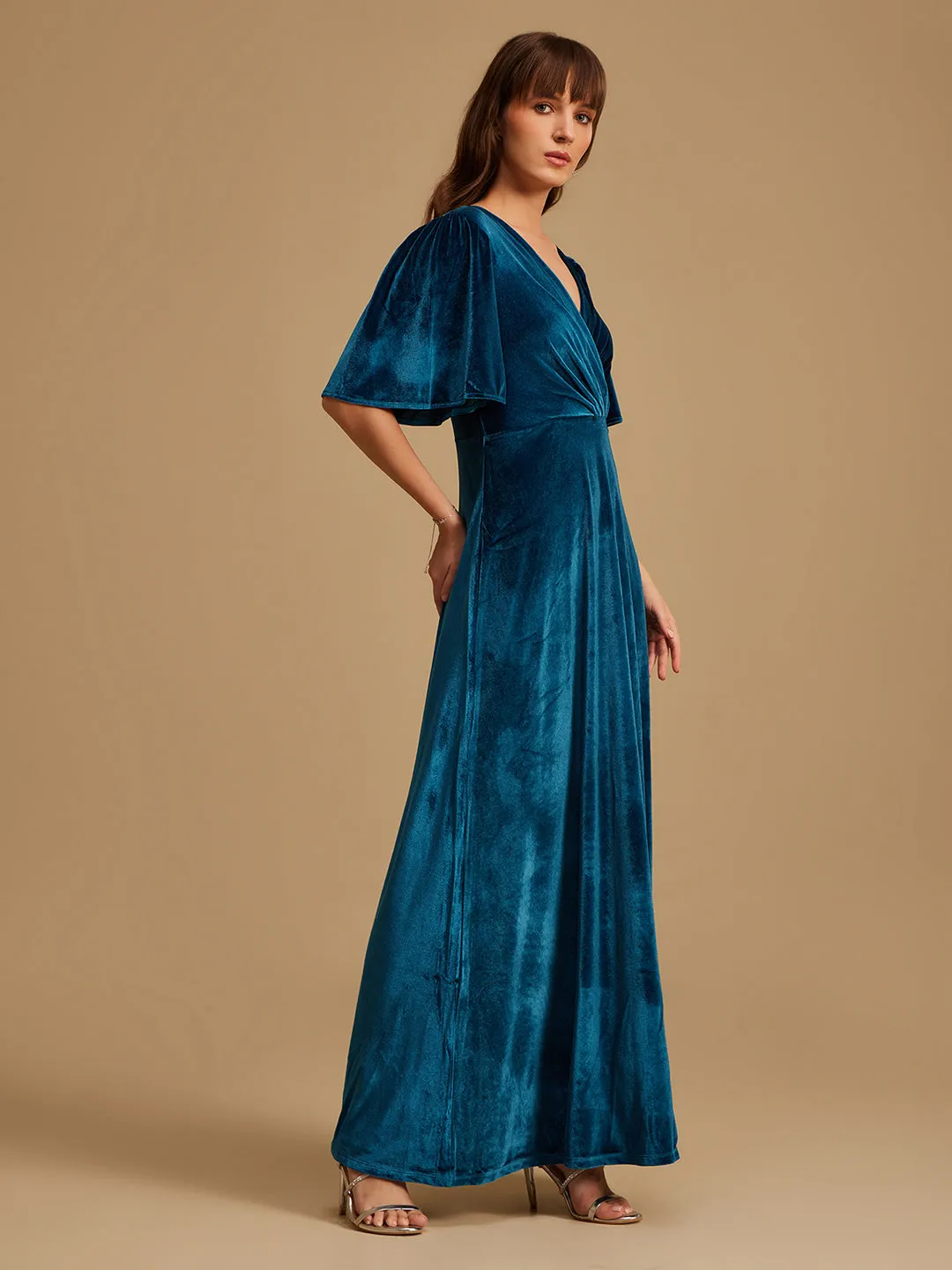 Flared Wrap Maxi Dress