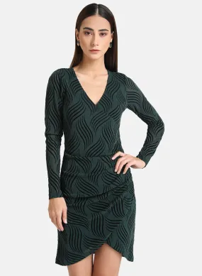 Flocked Mesh Mini Dress