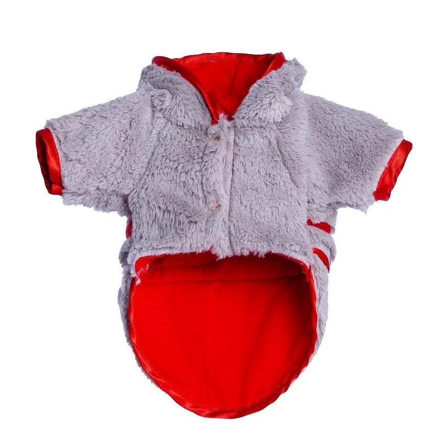 Fluffy Bow Dog Coat Red