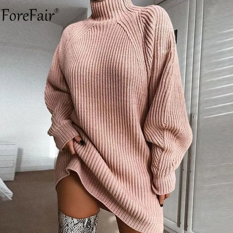 Forefair Turtleneck Long Sleeve Sweater Dress