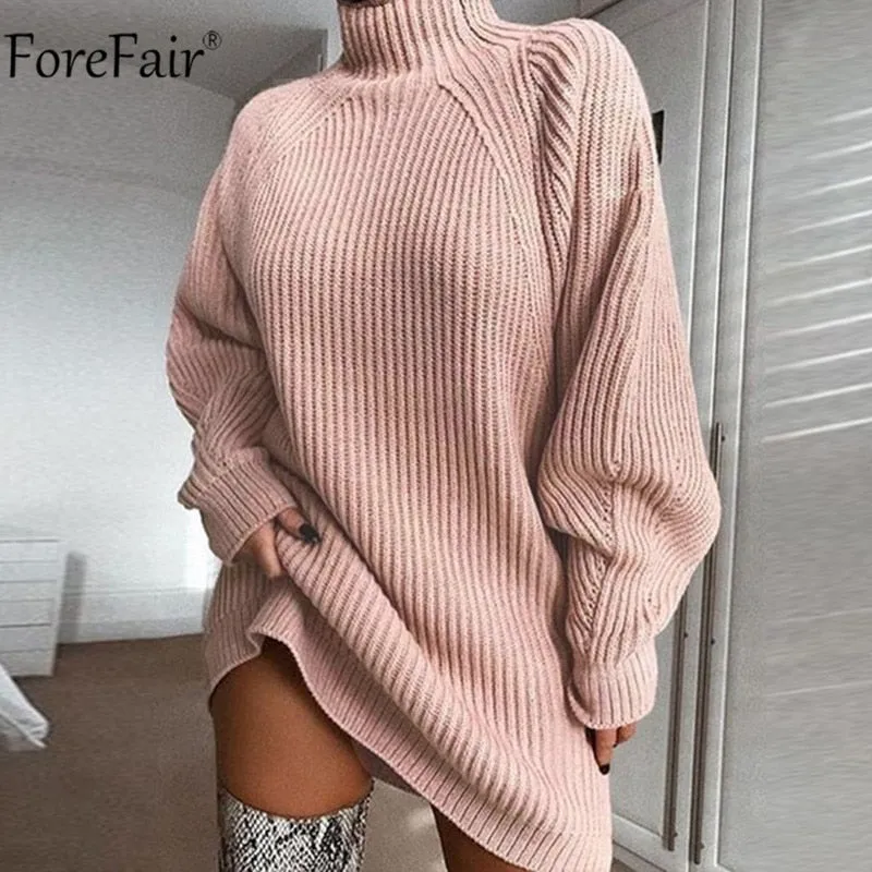 Forefair Turtleneck Long Sleeve Sweater Dress