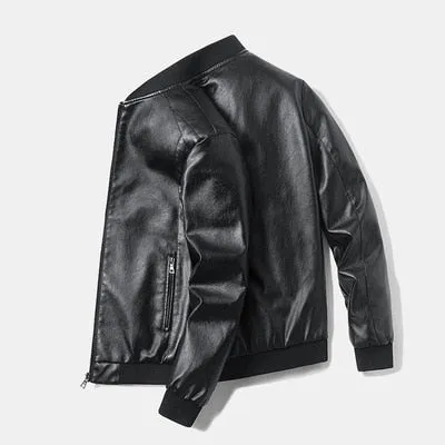 Funki Buys | Jackets | Men's Faux Leather Thin Bomber Jacket