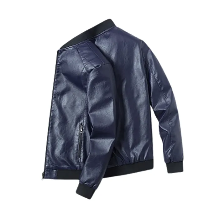 Funki Buys | Jackets | Men's Faux Leather Thin Bomber Jacket