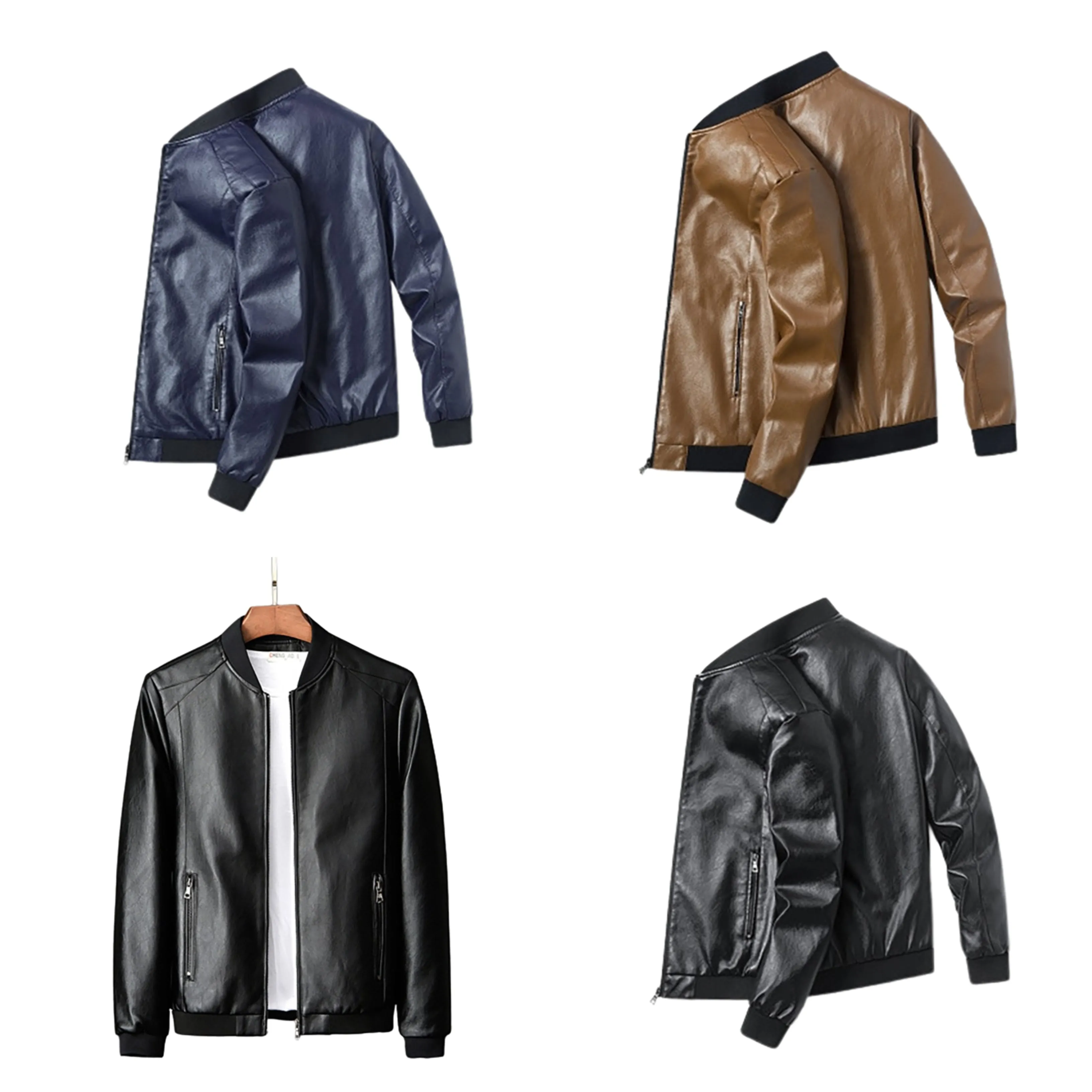 Funki Buys | Jackets | Men's Faux Leather Thin Bomber Jacket