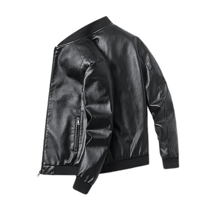 Funki Buys | Jackets | Men's Faux Leather Thin Bomber Jacket