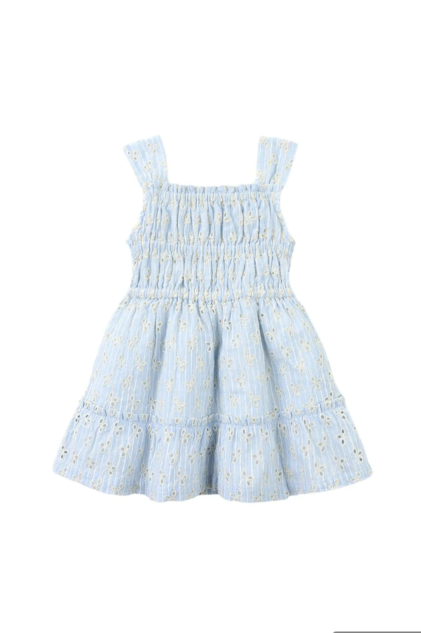 Gingersnaps Floral Eyelet Empire Dress with Smocking