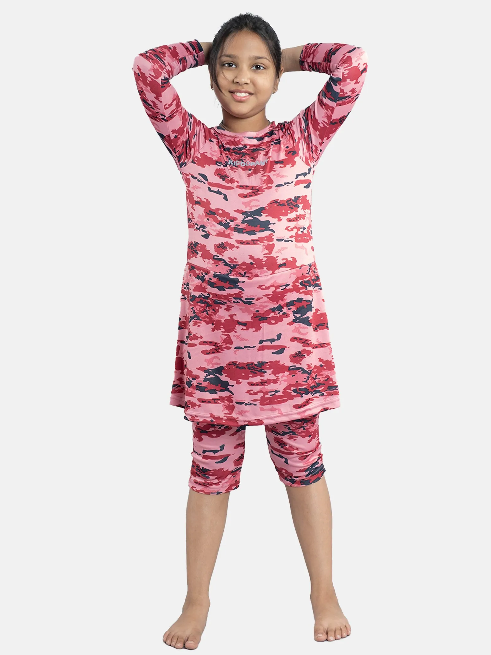 Girl One Piece Full Sleeve with Jammer Swim Dress