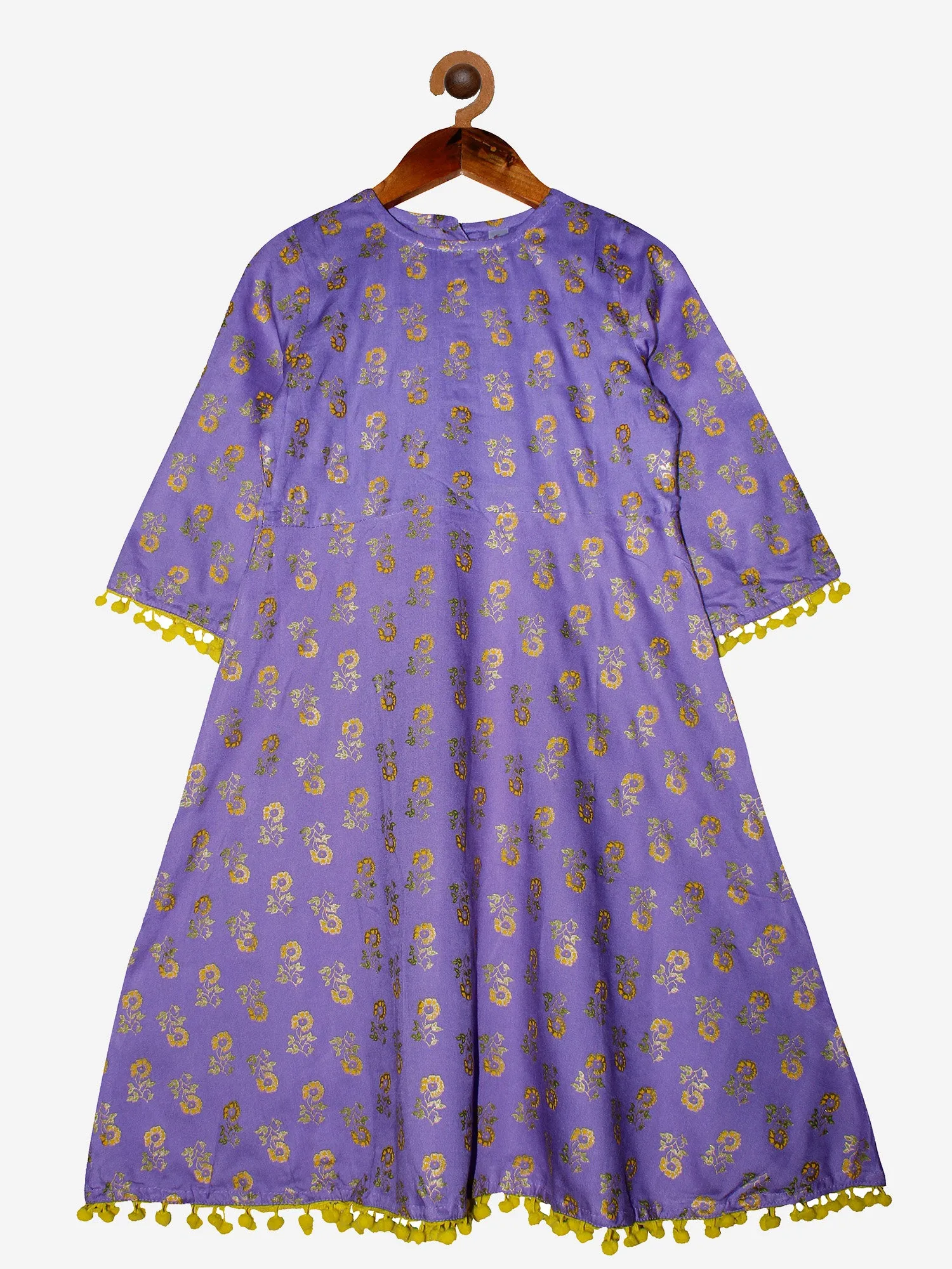 Girls 3/4th Sleeve Printed Kurta