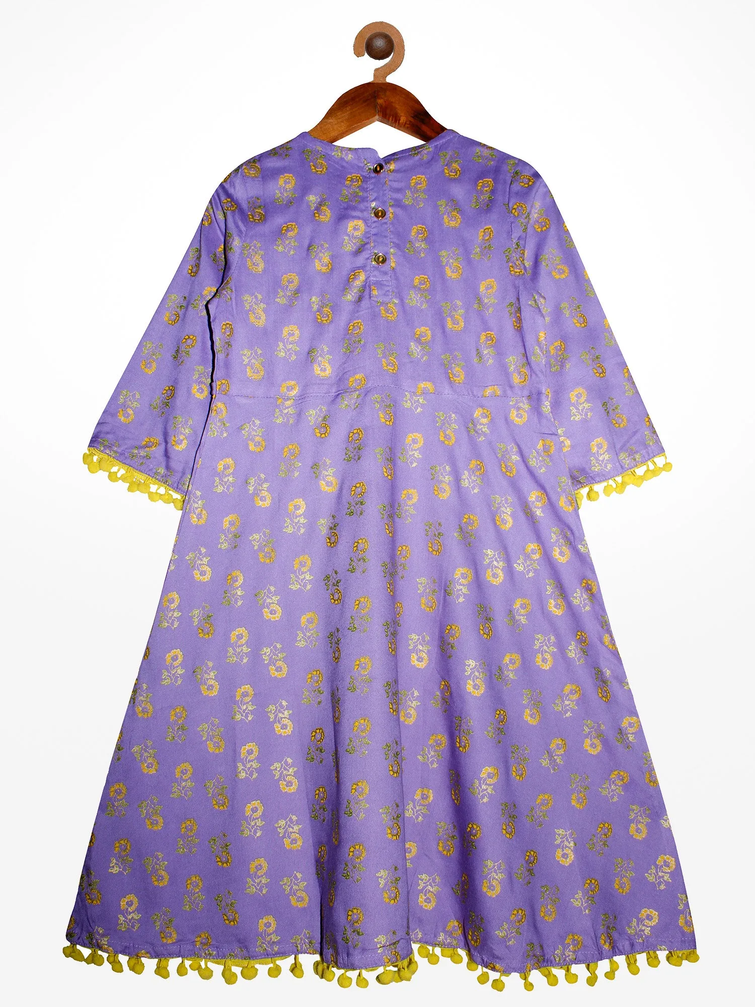 Girls 3/4th Sleeve Printed Kurta