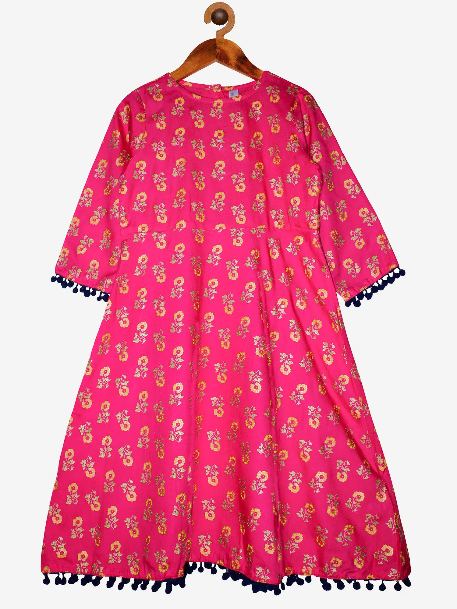 Girls 3/4th Sleeve Printed Kurta