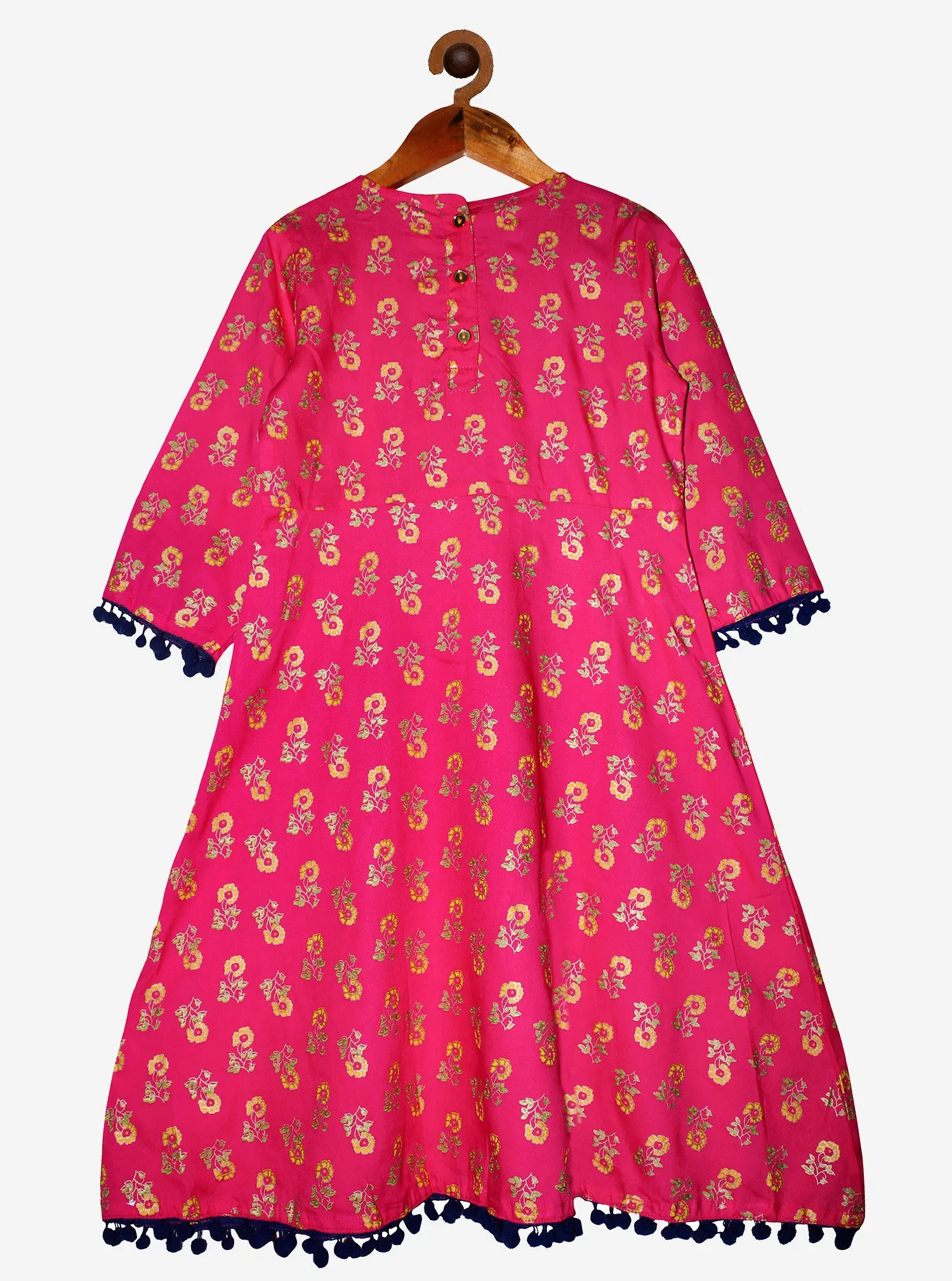 Girls 3/4th Sleeve Printed Kurta