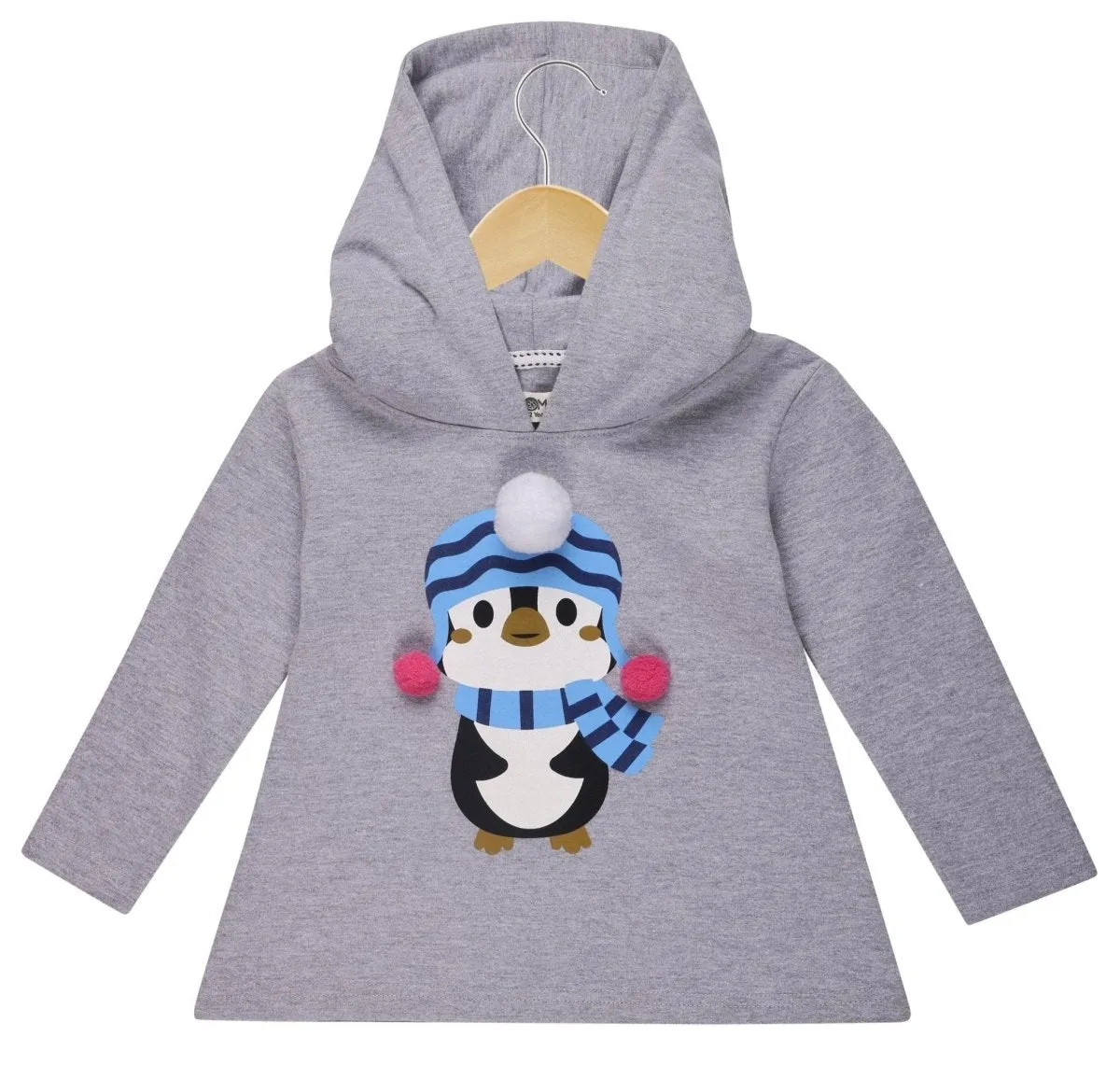 Girls Little Penguin Hooded Sweater Dress