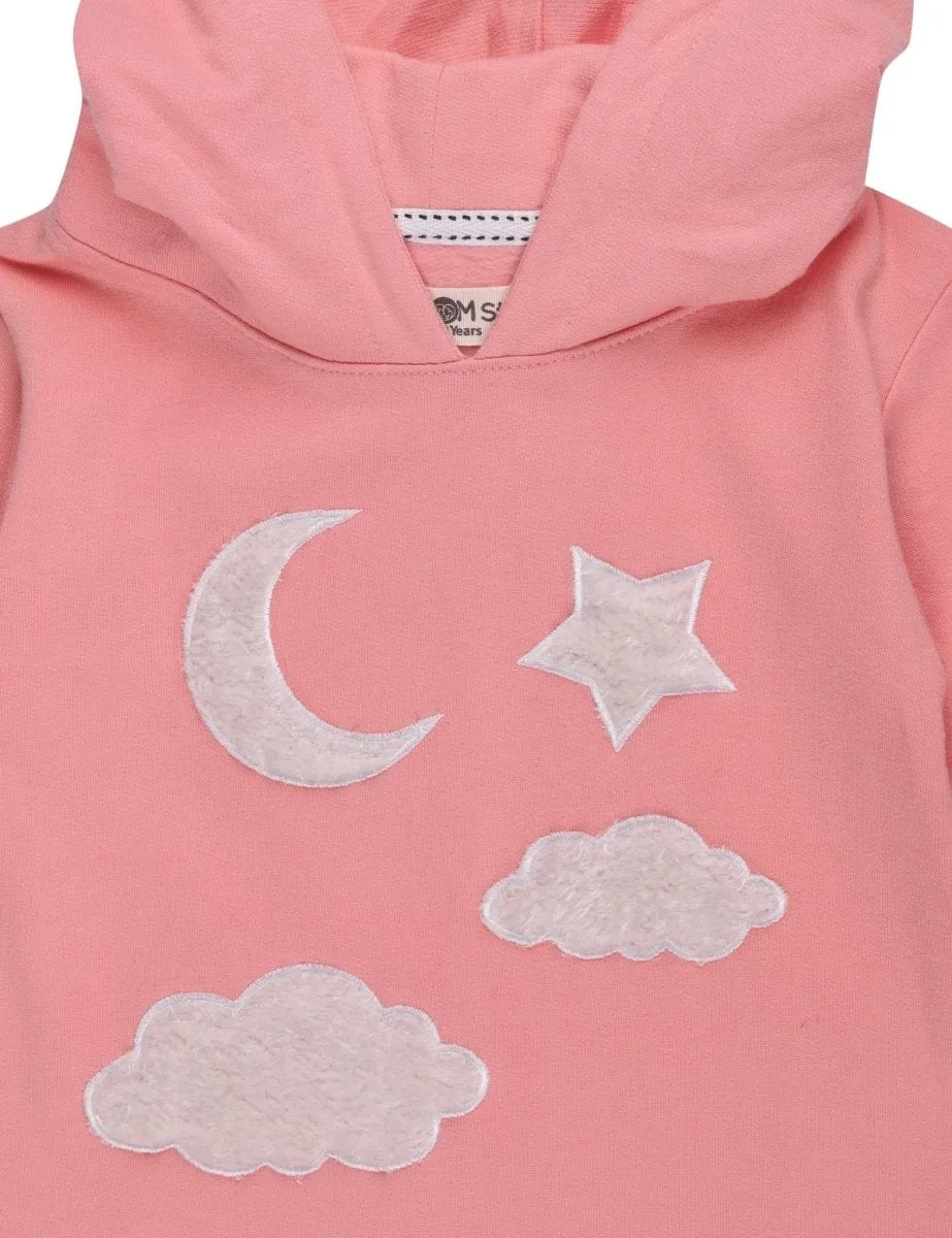 Girls Moon Christmas Magic Hooded Sweater Dress