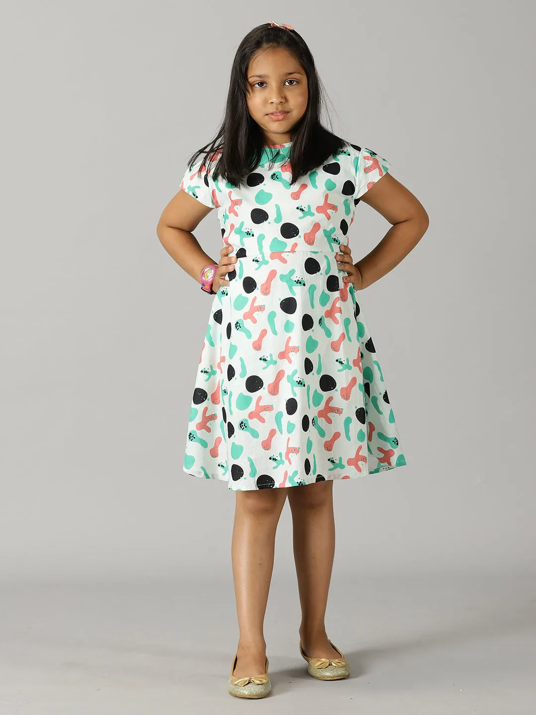 Girls Patter Pan collar Back Cut Out Dress