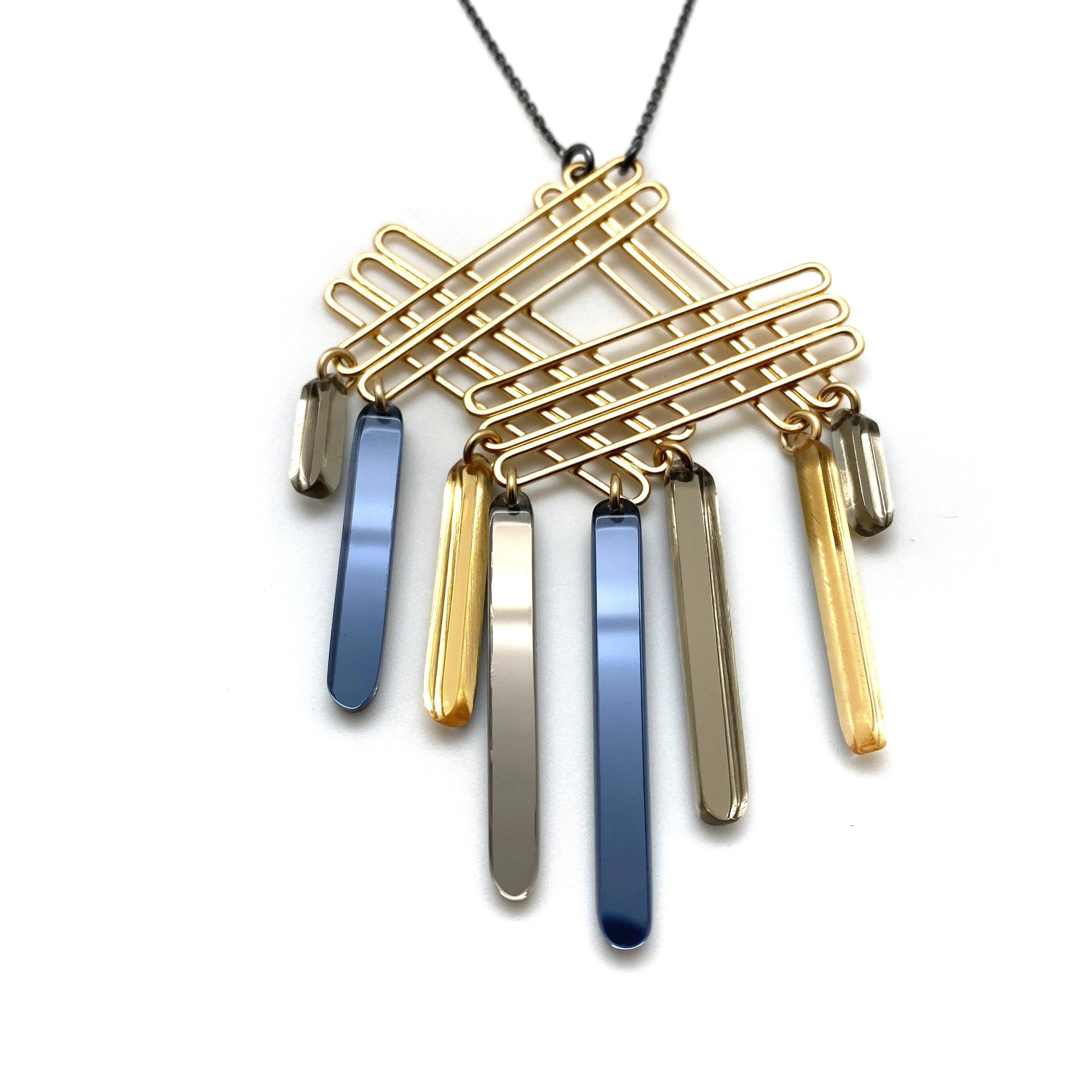 Gold Stack Metallic Fringe Necklace