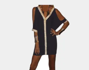 Golden Lace Black Beach Cover-up - The Amalfi Coast