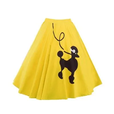 Gorgeous Retro Swing Skirt 50's 60's Poodle Rockabilly Grease Fancy Costume 1950s Girls Plus Size Pinup High Waist Cotton Skater