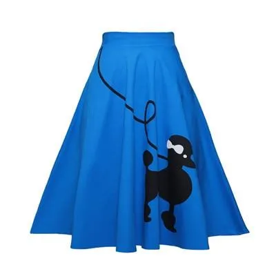 Gorgeous Retro Swing Skirt 50's 60's Poodle Rockabilly Grease Fancy Costume 1950s Girls Plus Size Pinup High Waist Cotton Skater