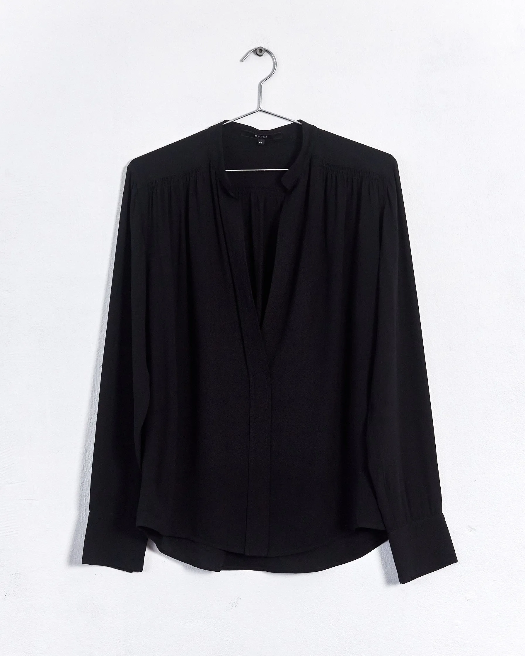 Gucci silk tunic blouse, black, 10