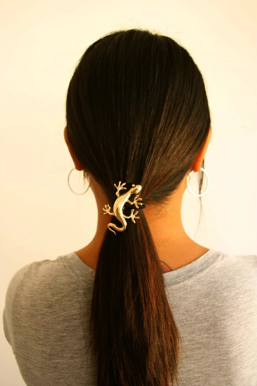 Hair Hook Gecko - Gold, Ponytail Holder