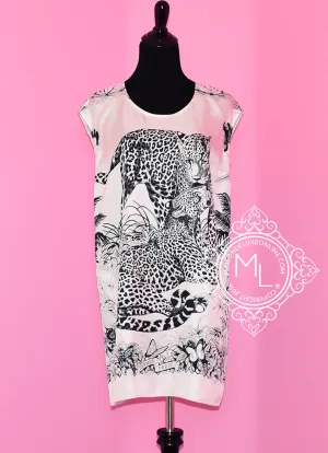 Hermes White Jungle Love Silk Tunic Dress 34 fit 36