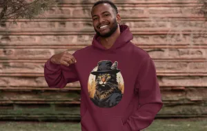 Herren Hoodie mit Katzenmotiv "Bayou Cat 2"