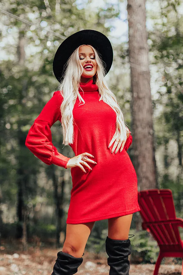 Hey Pumpkin Sweater Dress In Red