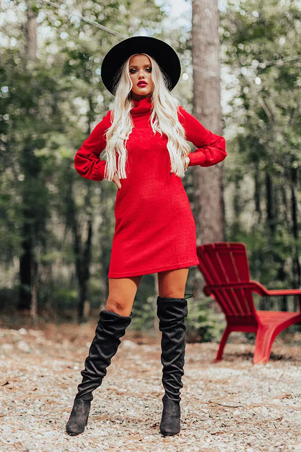 Hey Pumpkin Sweater Dress In Red