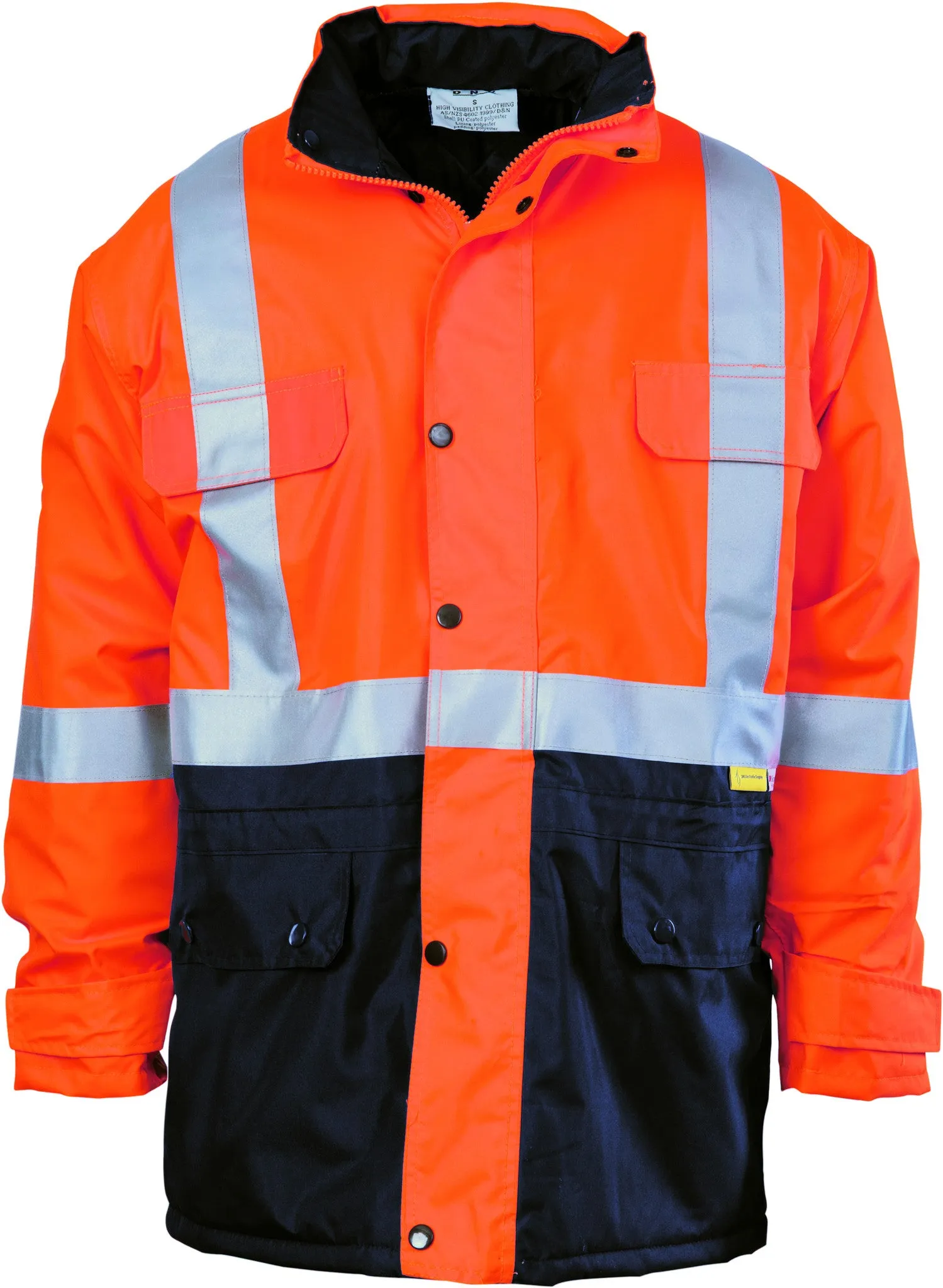 HiVis Two Tone Quilted Jacket With Reflective Tape