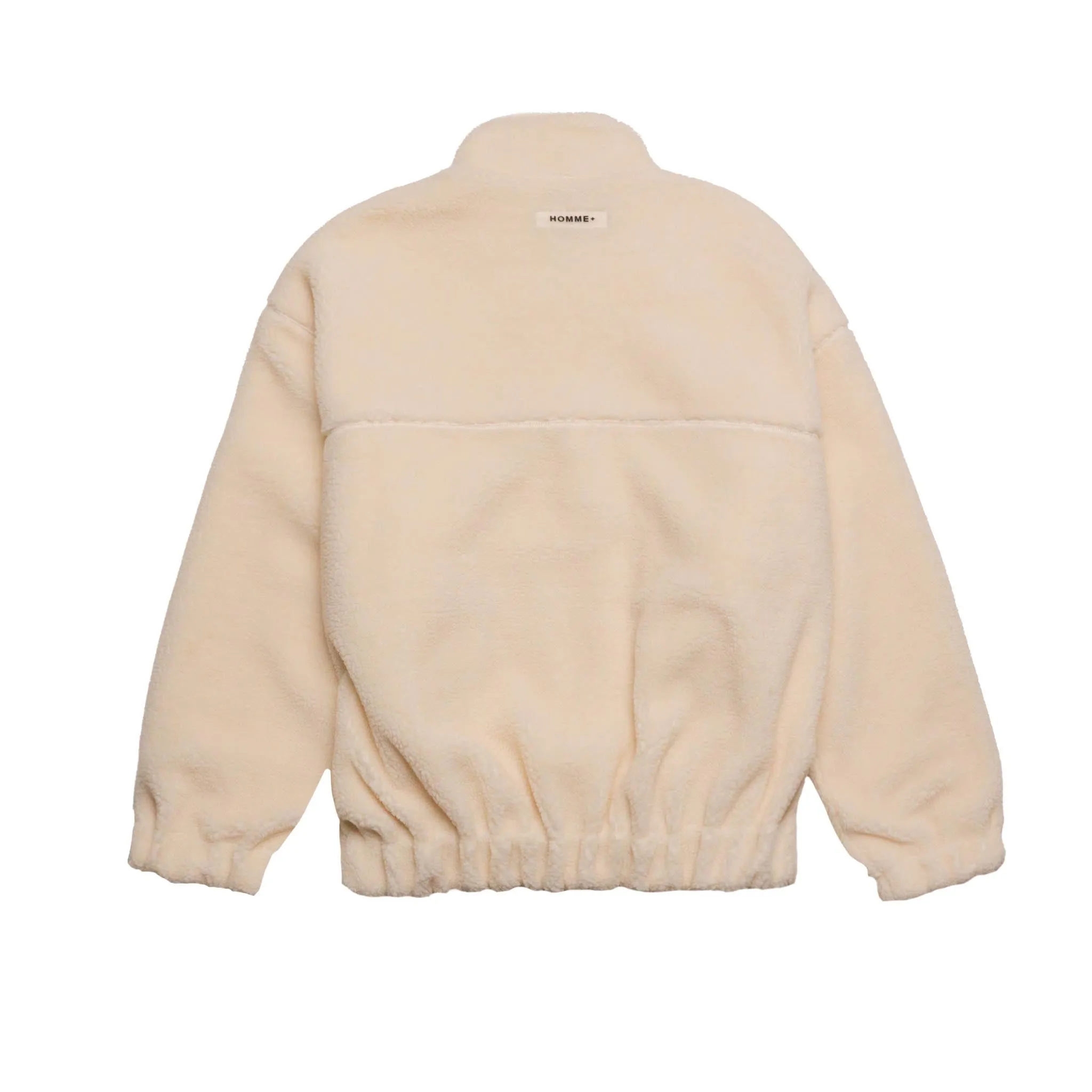 HOMME  Zip Sherpa Jacket Off White