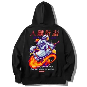 Hoodie Sweatshirt Men Astronaut Print Graphic Mens Hip Hop Korean Fashions long Sleeve Male Oversized Hoodie Sweatshirt