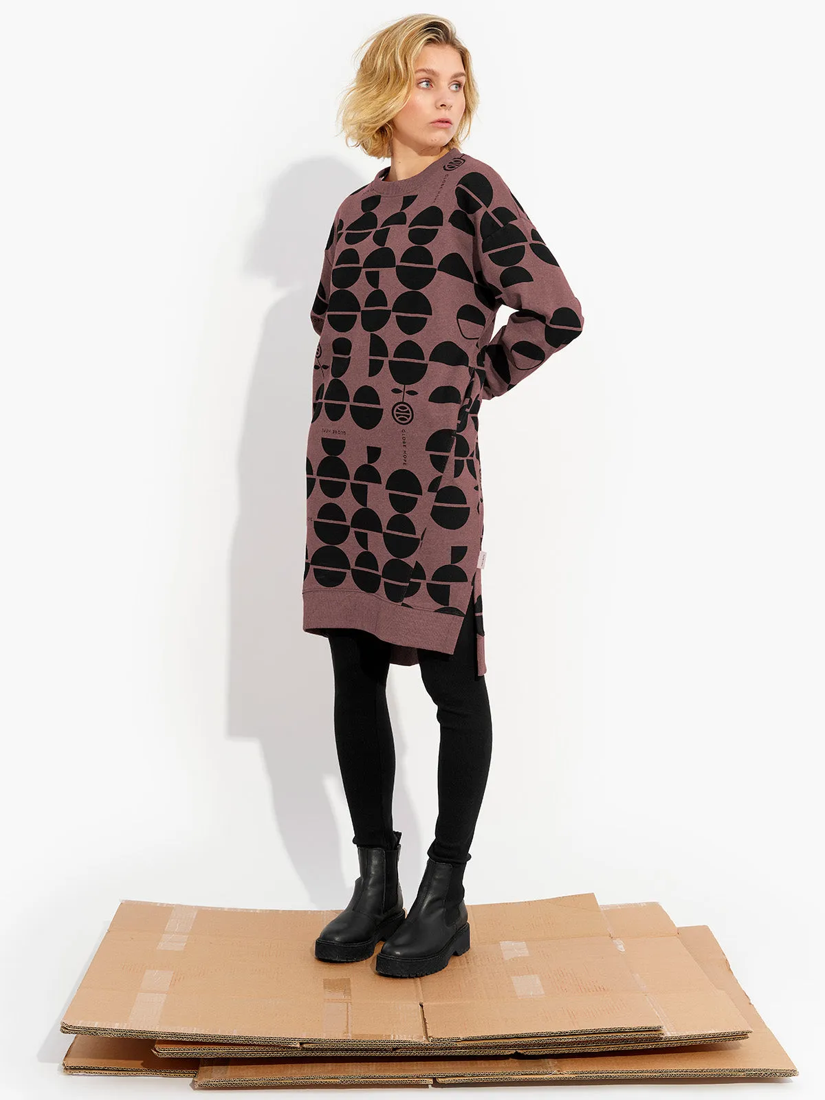 Huopana Sweater Dress Pink