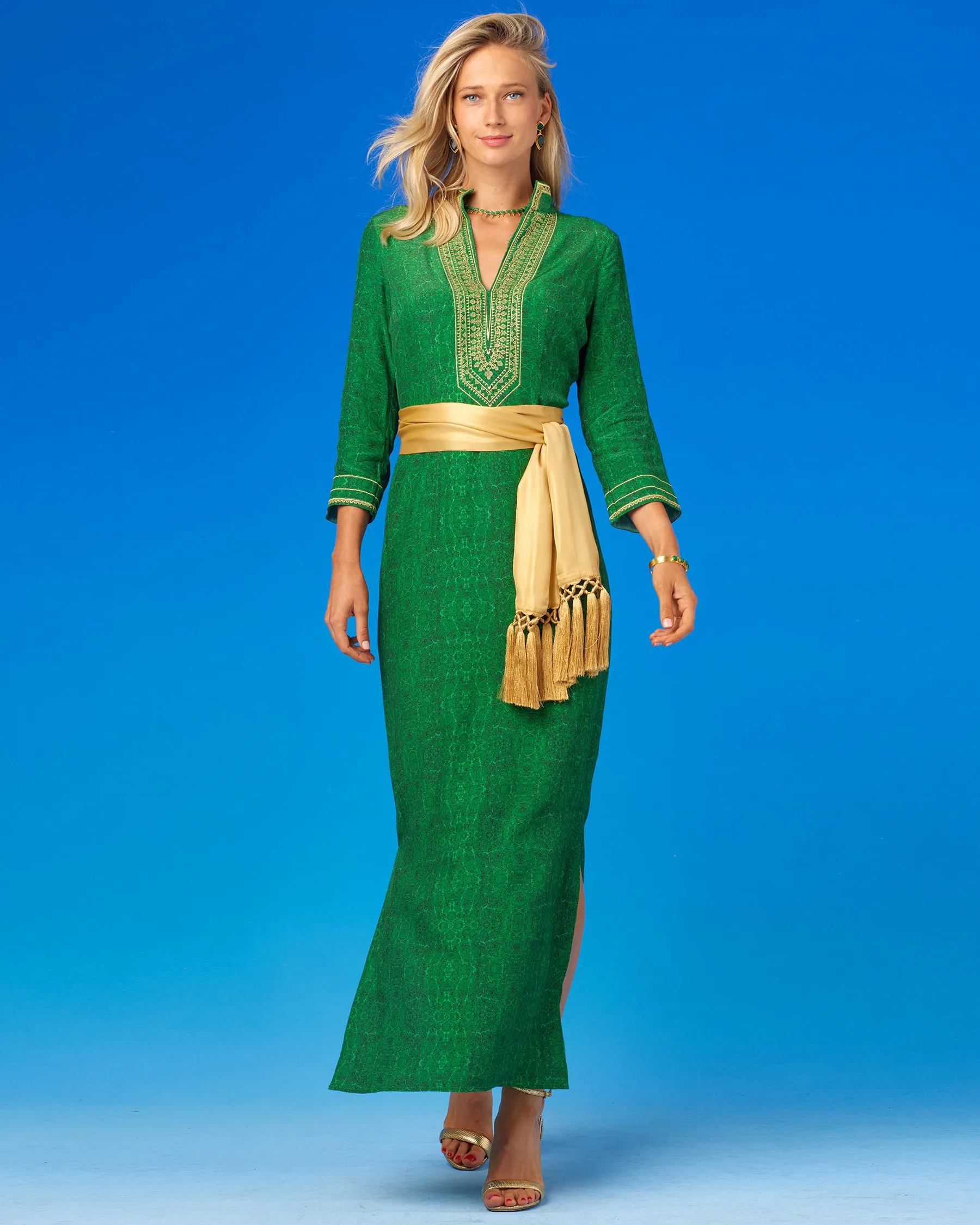 Isabelle Long Tunic Dress in Malachite Burl