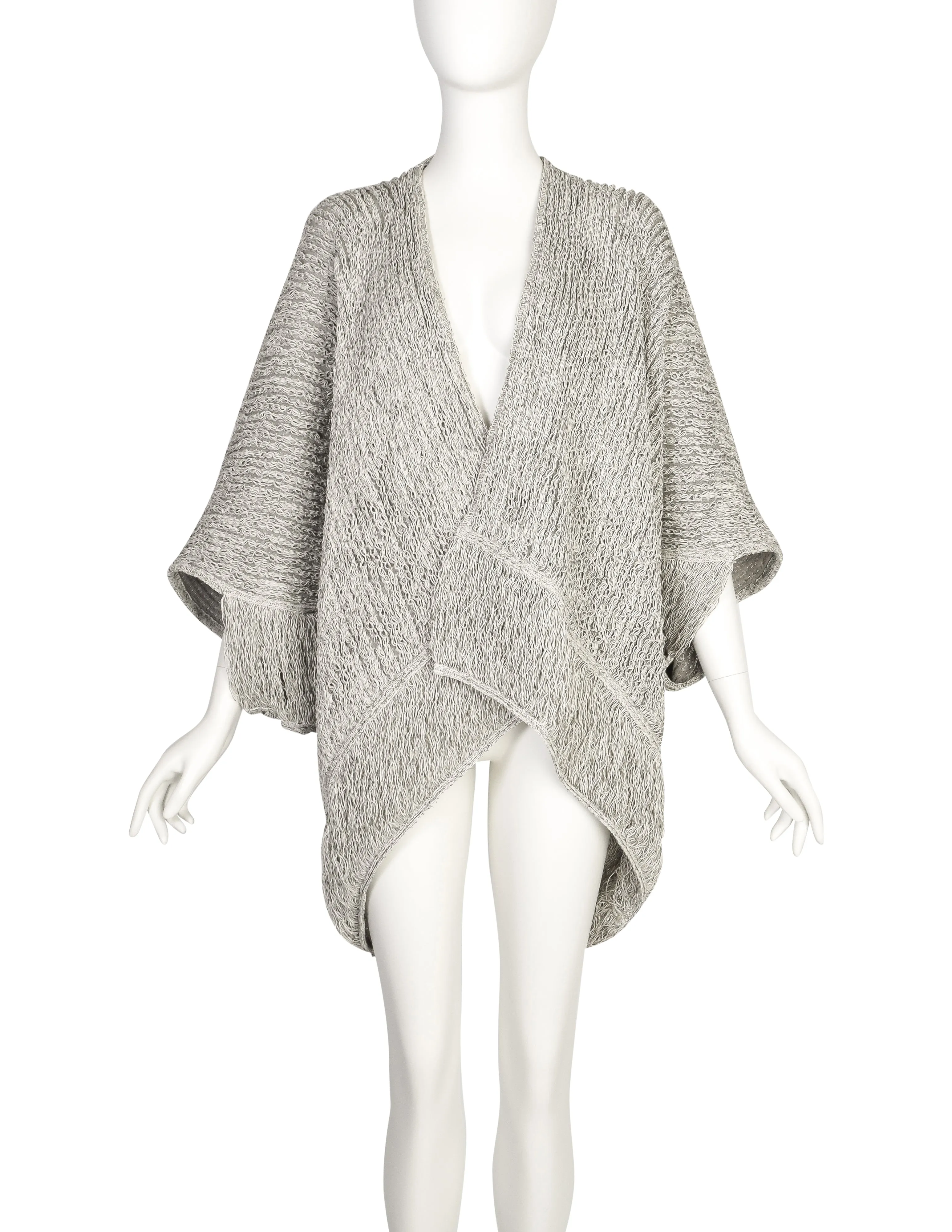 Issey Miyake Vintage SS 1984 Rare Special Grey White String Chain Weave Cocoon Jacket